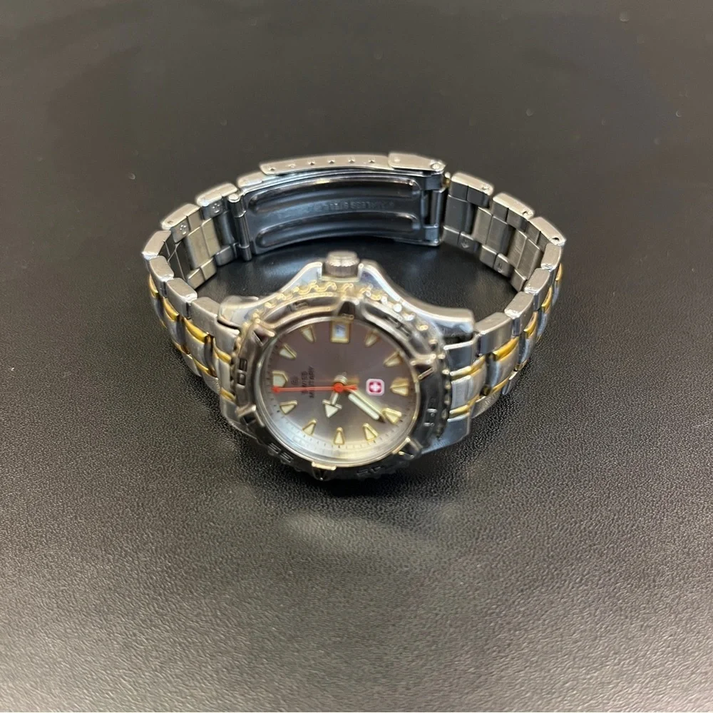 Swiss Military Watch Stainless Steel Water Resistant Silver & Gold